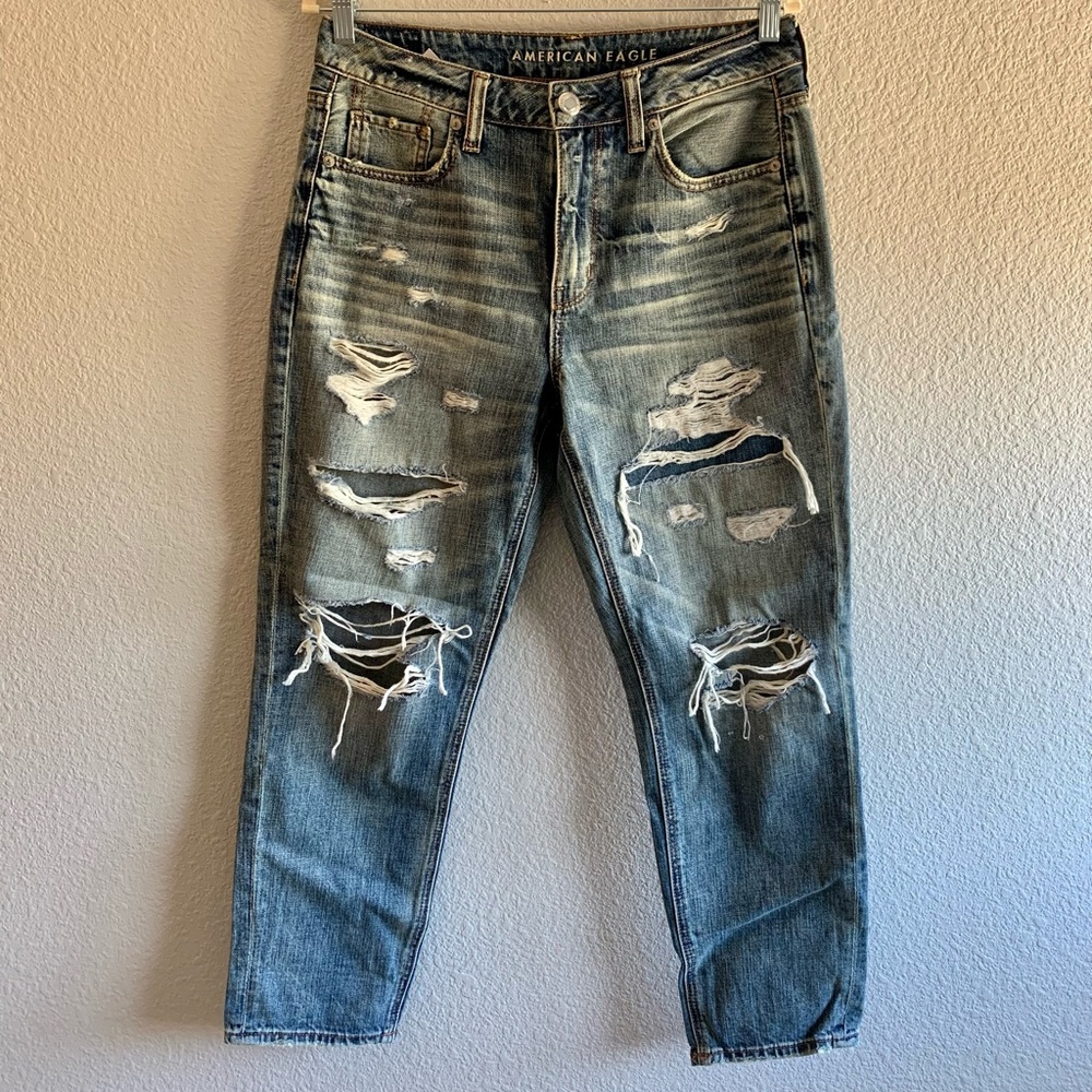 American Eagle Distressed Mom Jeans